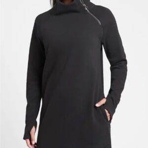 Athleta Black Long Sleeve Dress with Zipper
